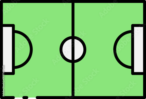 Top View of Soccer Field Illustration for Sports and Recreation Design