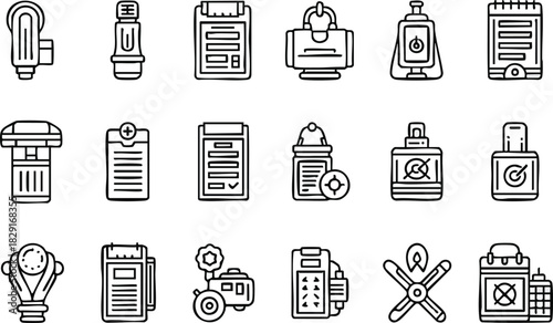 Line Icons Vector Set for Forms and Documents