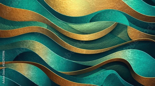 Surreal 3d waves flowing as wallpaper background illustration for dreamy and creative designs.