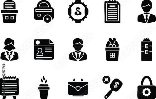 Vector Icons Set for Business, Finance, and Human Resources