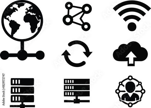 Network Connectivity Internet Structure & Data Flow Visuals for Global Communication