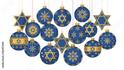 Festive Hanukkah ornaments vector design for holiday greetings and celebration materials