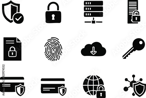 Data Protection Icons Security and Privacy Elements for Online Safety