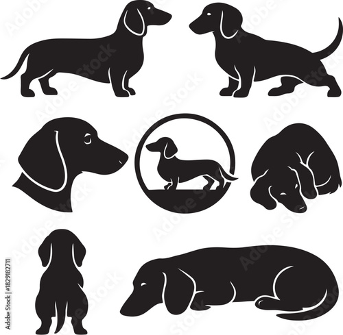 dachshund silhouette bundle.eps