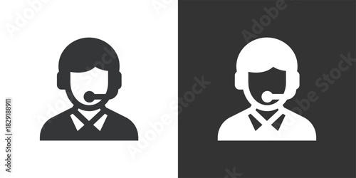 Call Center Operator icon. Solid glyph series icon