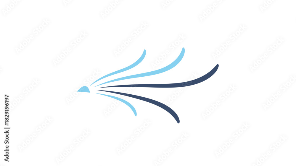Fototapeta premium Fresh breeze logo concept with flowing lines and clean design for modern brands seeking a refreshing and dynamic visual identity for their business, Generative AI.