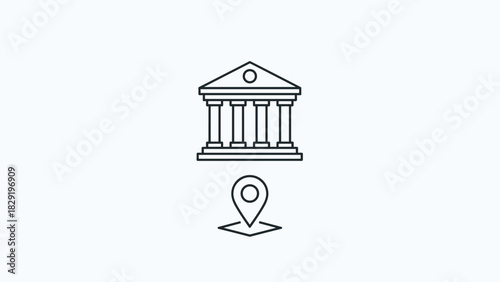 Find your local bank branch with our handy map marker locate the nearest financial institution with ease simple bank icon for your project, Generative AI.