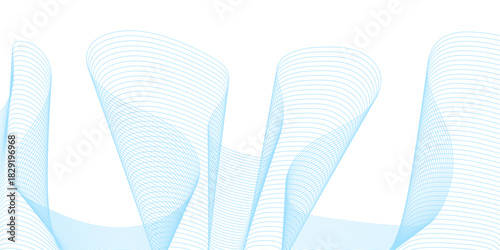Abstract blue background with flowing waves and pink rubber flip-flops, a vector summer footwear object
