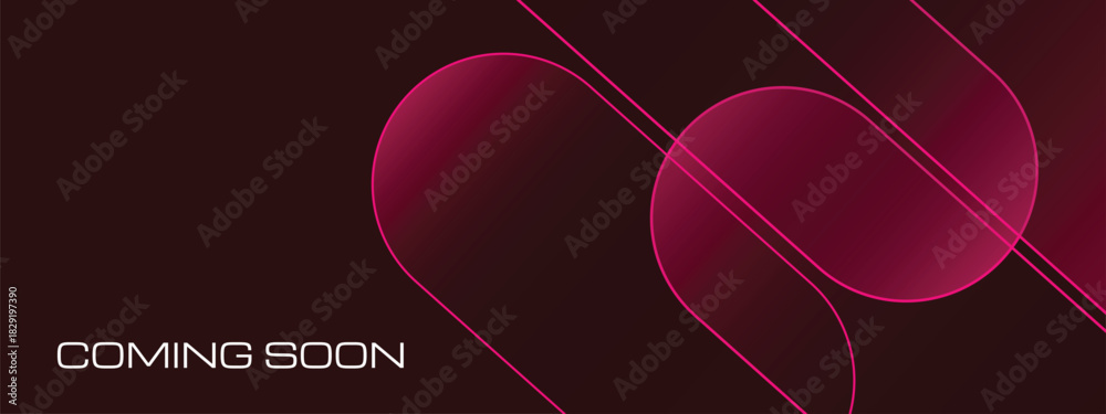 Obraz premium Coming Soon Background Vector on Dark Abstract Gradient Pink