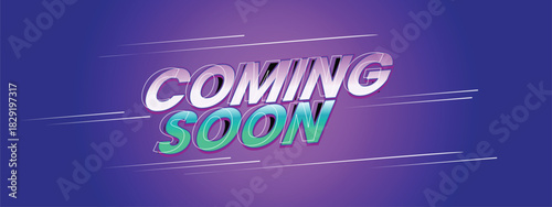 Coming Soon Banner Vector with Trendy Gradient, Lines, and Featuring Bright Contrast Colors