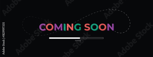 Coming Soon Banner Vector with Trendy Gradient, Lines, and Featuring Bright Contrast Colors