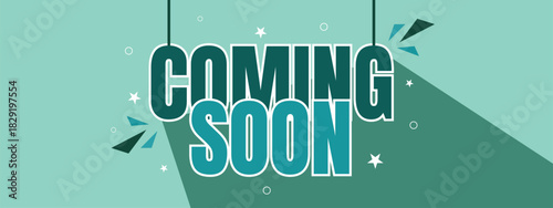 Coming Soon Banner Vector with Trendy Gradient, Lines, and Featuring Bright Contrast Colors