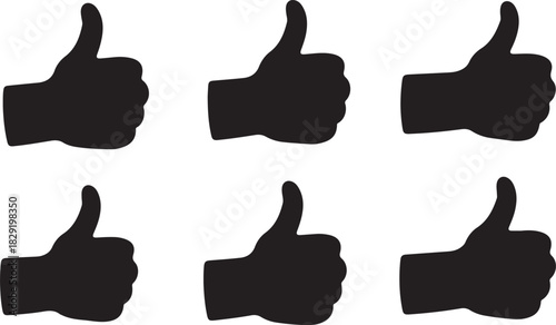 Thumb up hand gesture collection for like approval agreement feedback symbol