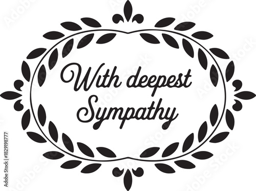 With deepest sympathy bereavement design grief condolence frame card remembrance tag