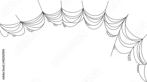 Spider web border frame vector – hanging cobweb design for Halloween decoration, spooky invitations, or horror background illustration