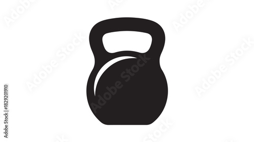 Kettlebell icon simple flat vector glyph isolated on white background for fitness and gym applications