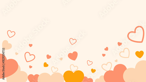 Heart-themed background with soft colors and a romantic feel.