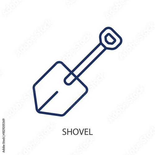 Shovel thin line icons. Original vector illustration.