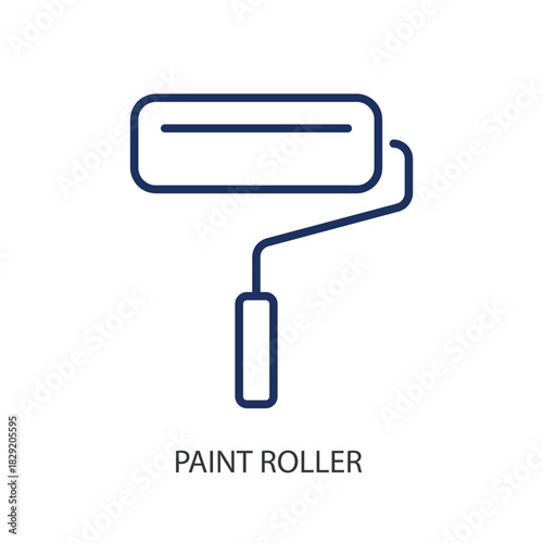 Paint roller thin line icons. Original vector illustration.