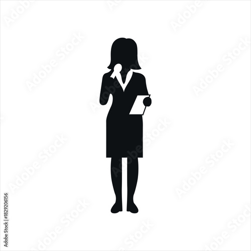 silhouette of a presenter, graphic resource.