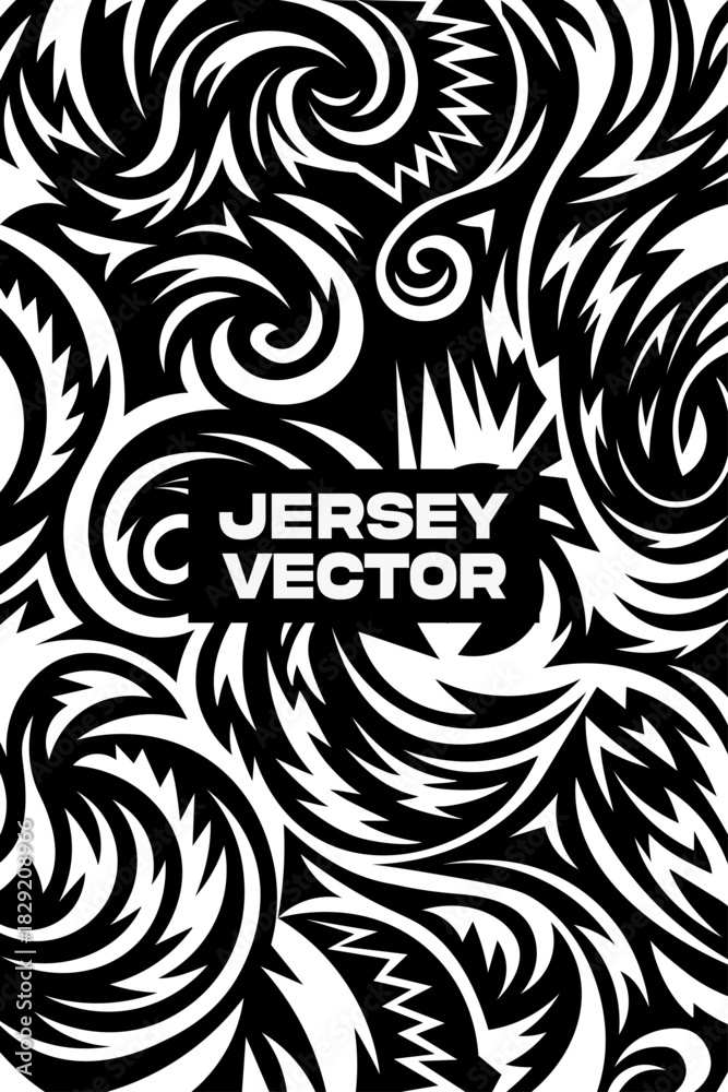 Fototapeta premium Dynamic Soccer Jersey Template with Fiery Abstract Pattern, Jersey texture, Colorful tribal style unique jersey.