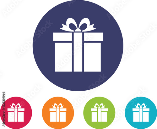 Minimalist Gift Box Icon Set Vector Collection for Celebration, Holiday, Birthday, and Shopping Apps