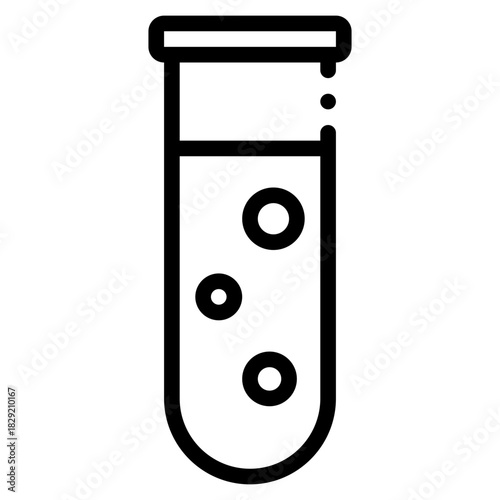 Test Tube with Liquid and Bubbles
