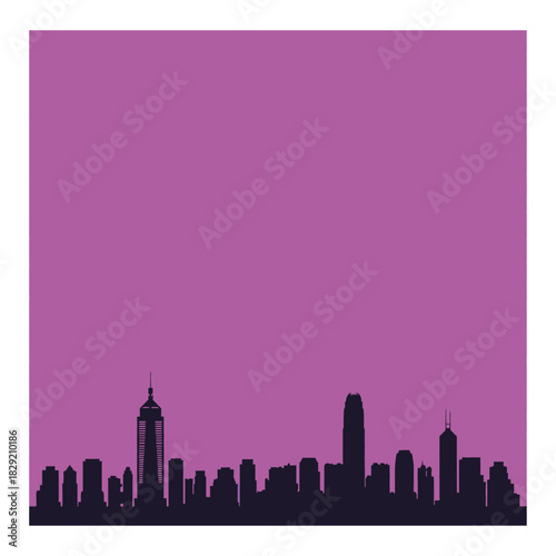 hong kong skyline silhouette at dusk modern skyscrapers defining a vibrant asian city perfect for travel blogs architectural presentations and cityscapes