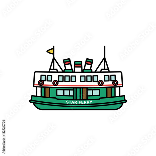 star ferry illustration iconic vessel cruising waters transport history a nostalgic symbol of hong kongs maritime heritage perfect for travel blog
