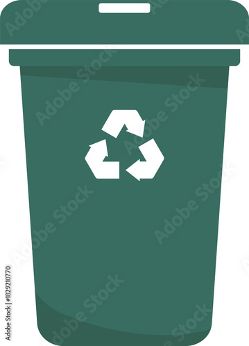 Illustration of a Green Recycling Bin