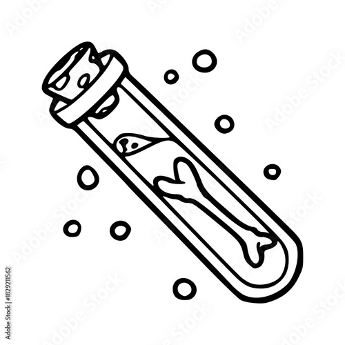 forensic science test tube with bone