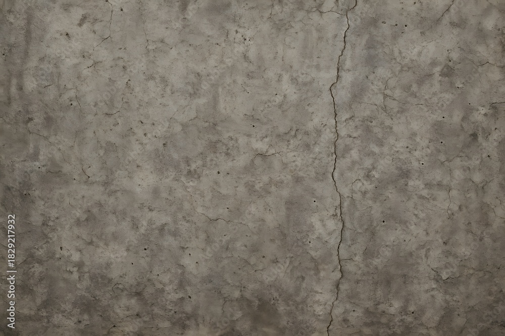 Fototapeta premium Detailed Gray Concrete Wall Texture with Crack Closeup Background, Industrial Grunge Look, Weathered Surface for Design, Construction Material