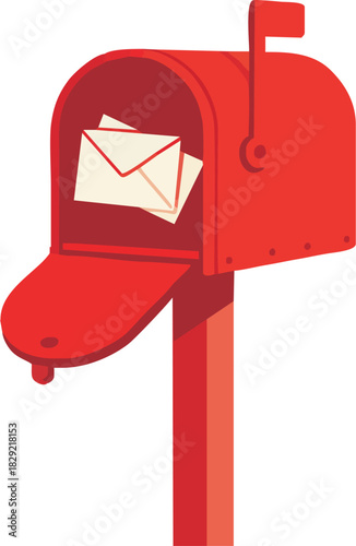 Check Your Mailbox Regularly For Important Communication, Awaiting Correspondence, Letters, Notifications, and Updates in a Red Mailbox