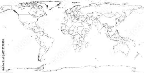 World Map Atlas International Countries Outlines