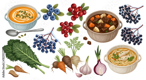 Culinary Harmony A Symphony of Soups, Berries, and Root Vegetables