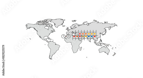 global time zones map coordinated universal time across europe and asia showing time differences for international business travel communication