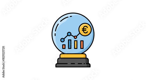 Predicting market trends with financial future insights charting euro growth in a crystal ball forecasting financial performance and investment foresight.