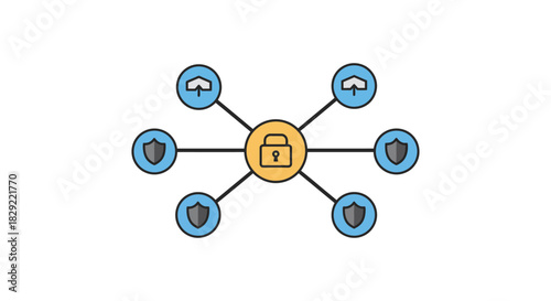 secure network connection data safety hub ensuring protection against cyber threats securing digital assets representing online security and reliable connections.