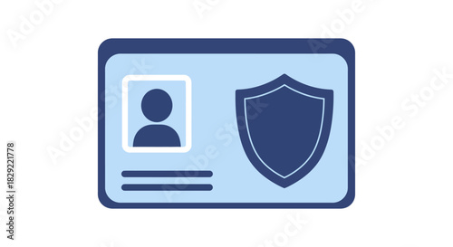 Security badge depicting identity and shield a symbol of verification and access control for trustworthy individuals and data protection perfect for websites