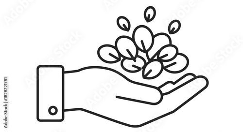 Seeds in hand nurturing growth promoting sustainability symbolizing organic farming suitable for agriculture blogs and environmental campaigns.