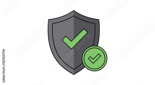 security shield with checkmark for approval and data protection symbolizing trust and reliability in cybersecurity ideal for tech and finance