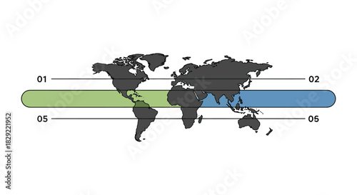 world map with latitude illustrating global geography and navigation ideal for educational infographics presentations and travel planning materials.