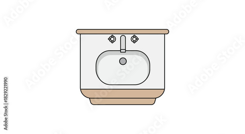 Bathroom sink a top-down view of a stylish bathroom sink with classic fixtures and neutral tones perfect for interior design mockups or bathroom renovations.