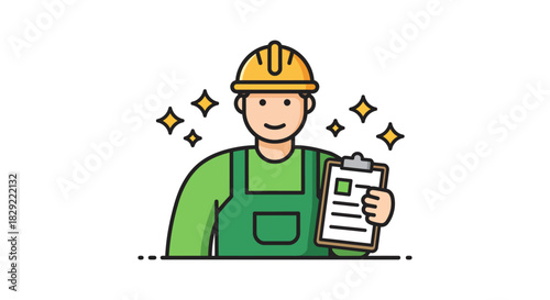 Construction worker holding clipboard checklist showcasing expertise in building inspection suitable for real estate blogs and home renovation guides.
