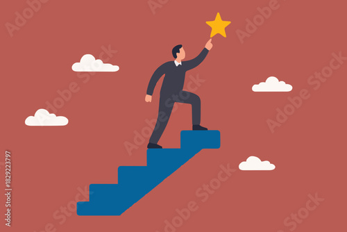 Think big, ambition to success, dream big to change the world or contemplation to get solution to solve big problem, imagination or creativity concept, smart businessman thinking with big bubble.