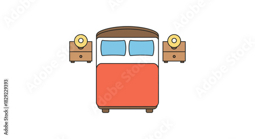 Bedroom interior cozy bed with bedside tables and lamps a comfortable sleep environment ideal for home decor interior design or lifestyle website.