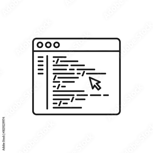 Computer screen displaying lines of code with a cursor pointing at it, representing programming and software development concepts