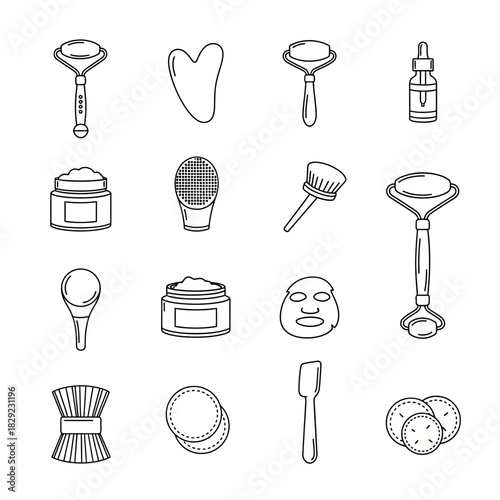 Discover your ultimate skincare ritual with these elegant beauty tools and cosmetic essentials for a pampered self-care experience