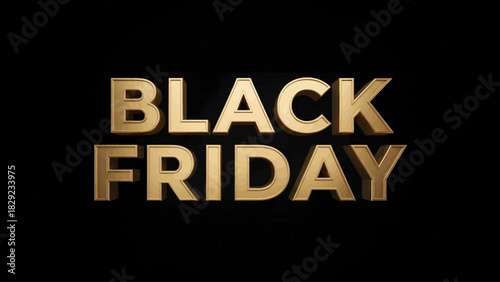 Luxury Gold Black Friday 3D Typography
