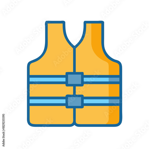 Cartoon life vest illustration on black background vector graphic